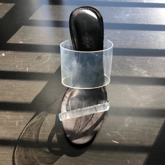 Who What Wear Clear & Black Mules - Picture 2 of 7